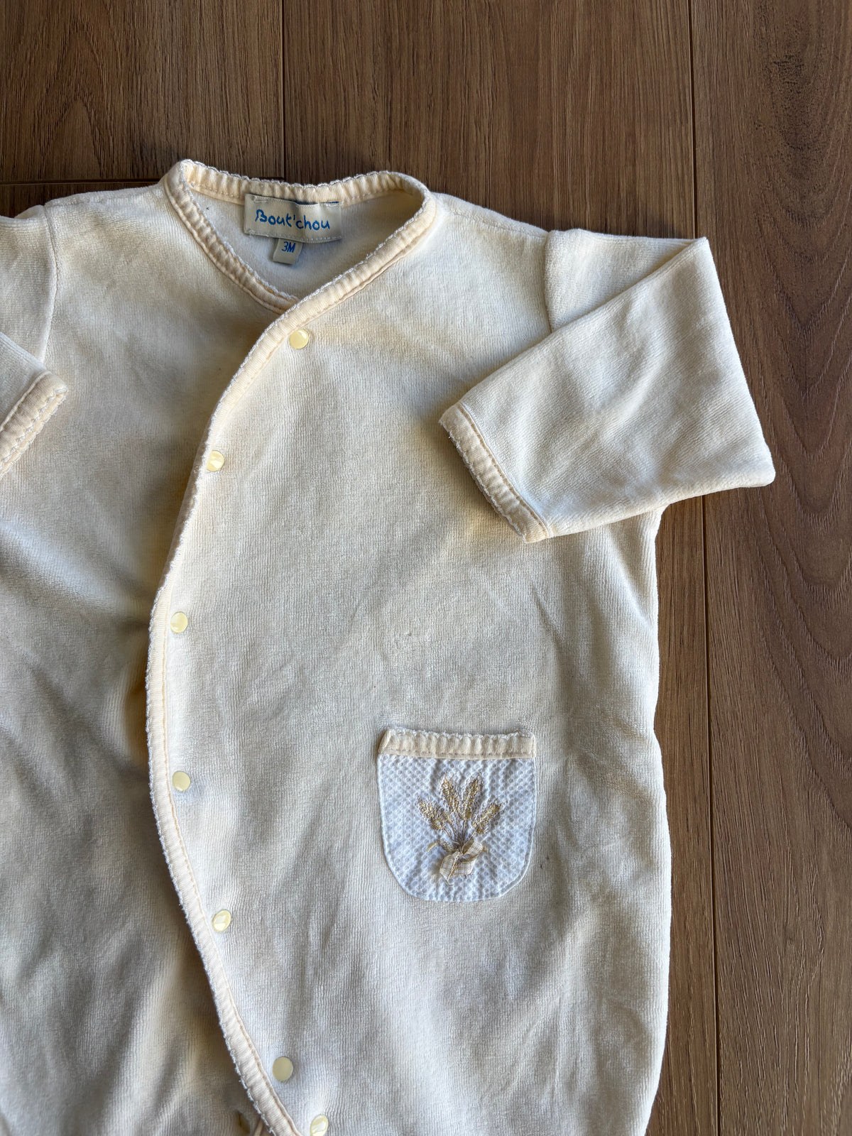 *Vintage* Pyjama à snap - Bout’chou - 3 mois *fait grand*