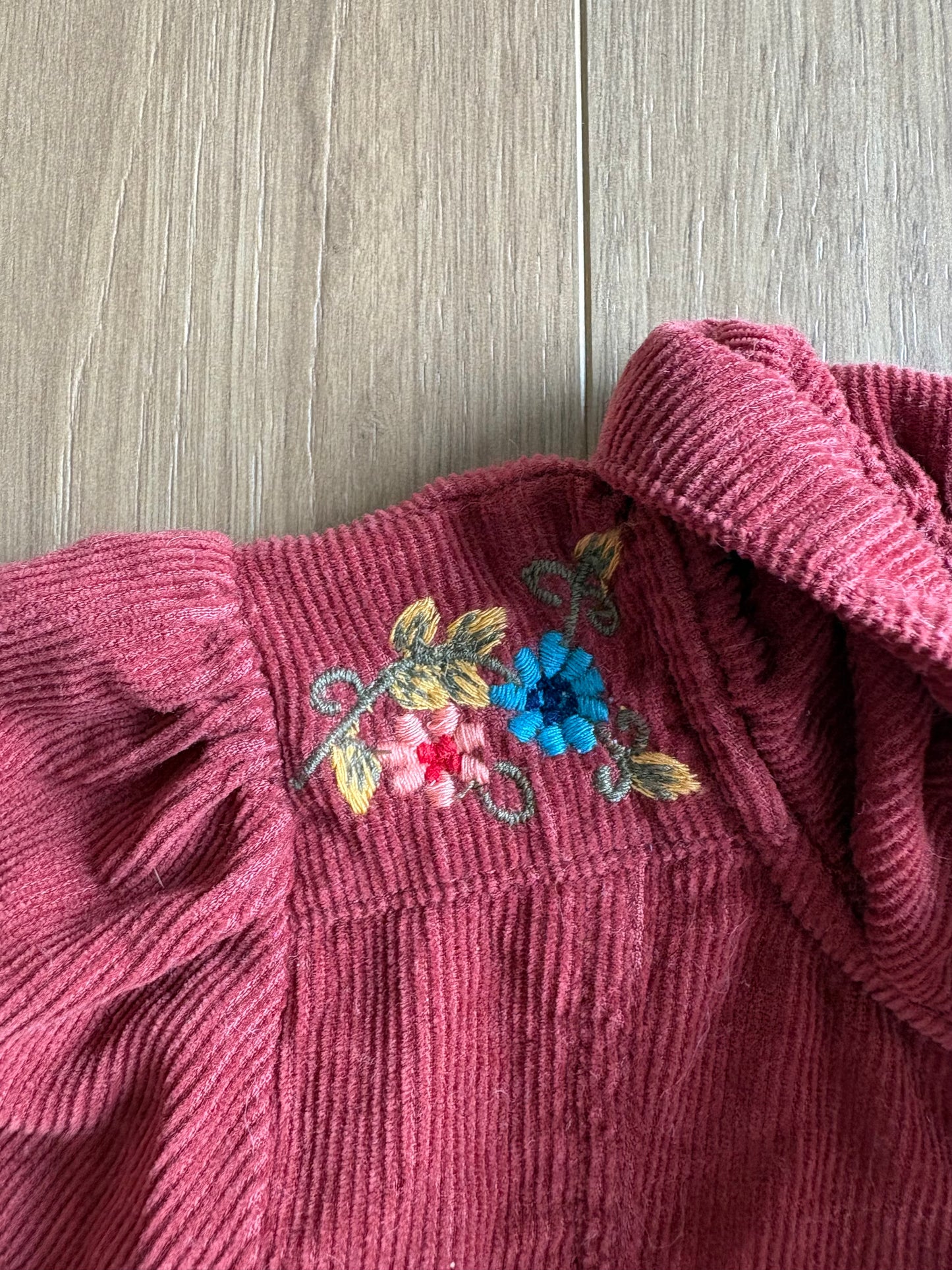 Robe corduroy avec broderies col - April Cornell - 12/18 mois