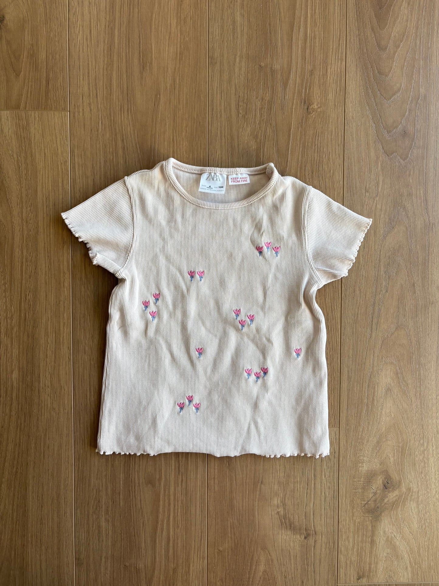 T-Shirt côtelé - Zara - 4 ans
