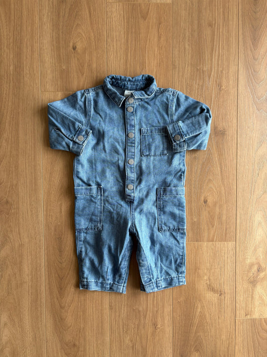 Combinaison jeans - H&M - 4/6 mois