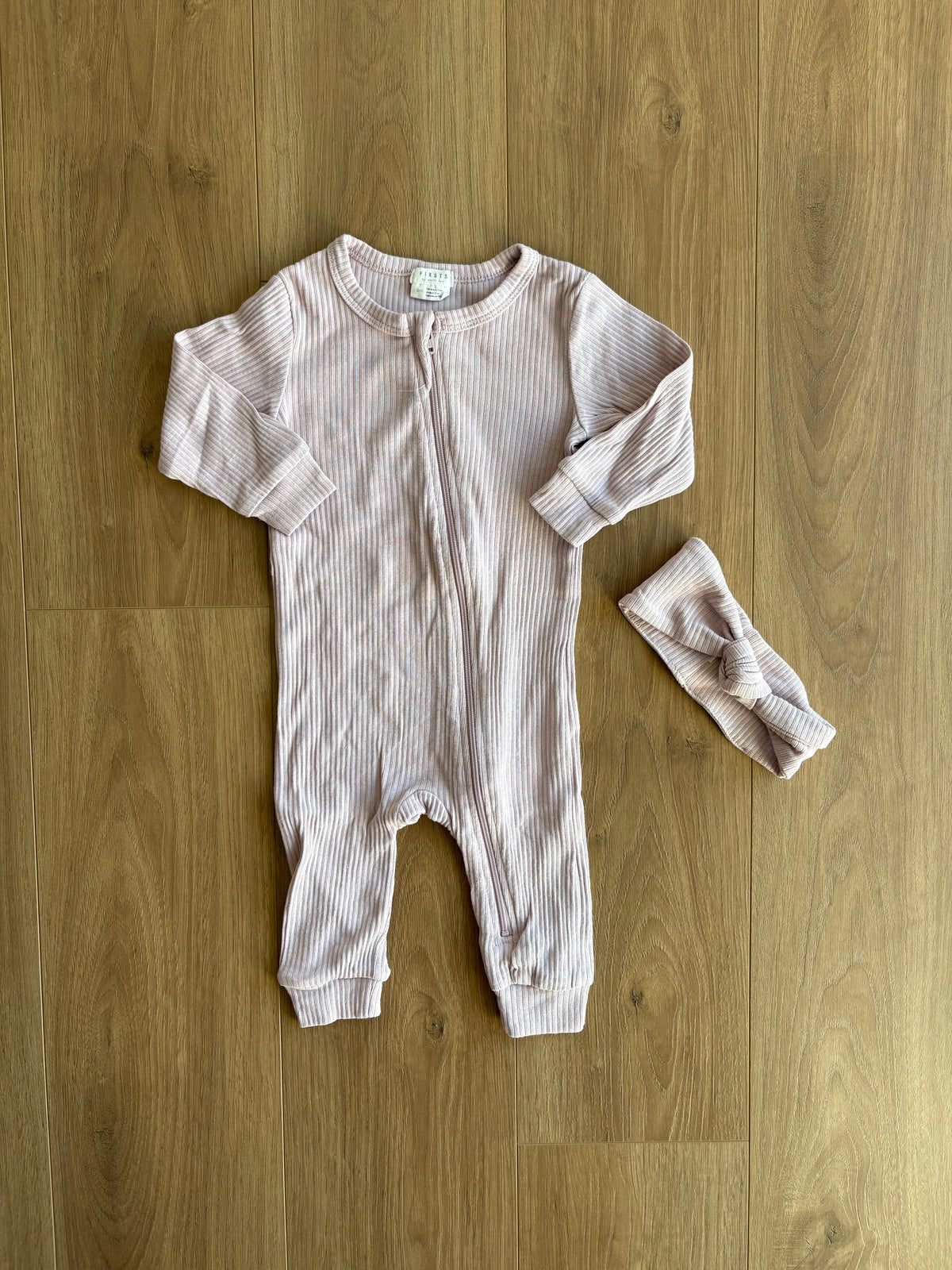 *Léger imparfait* Pyjama cotelé + bandeau - Petit lem - 6 mois