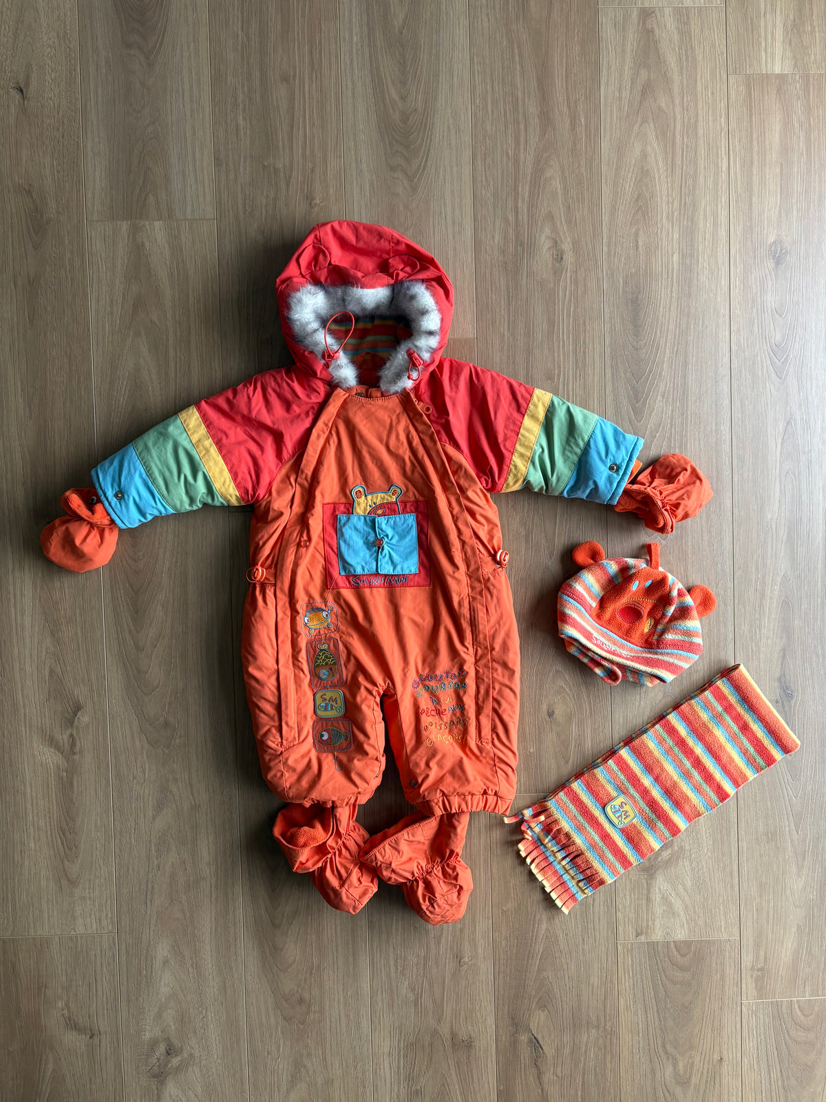 *imparfait* Manteau hiver + accessoires - Souris Mini - 6/9 mois (fait grand)