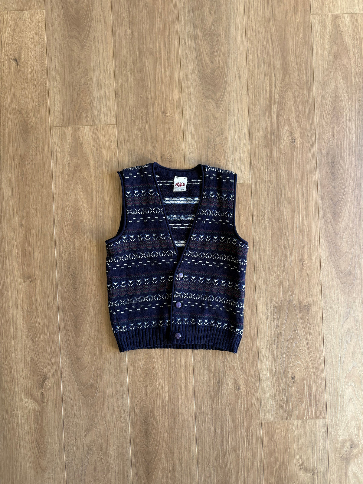 *Vintage* Cardigan tricot sans manches - Anjou - 6/7 ans