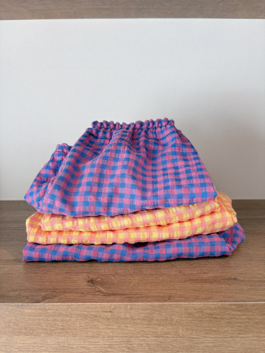 Short gingham- Fait à la main - Grandeur à sélectionner