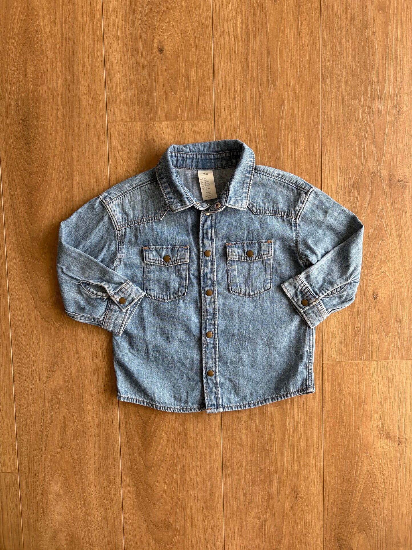 Chemise jeans à snap - H&M - 12/18 mois